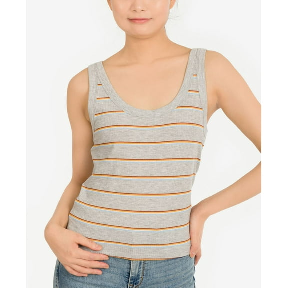 Hippie Rose Juniors Striped Rib-Knit Tank Top