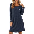thumbnail image 4 of Sheghy Fall Long Sleeve Relaxed Flowy Maxi Long Dresses for Women Dark Blue, 4 of 7