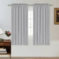 thumbnail image 5 of Rod Pocket Linen Curtains 108 inch Length 2 Panels Set Blue - 52" x 84", 5 of 5