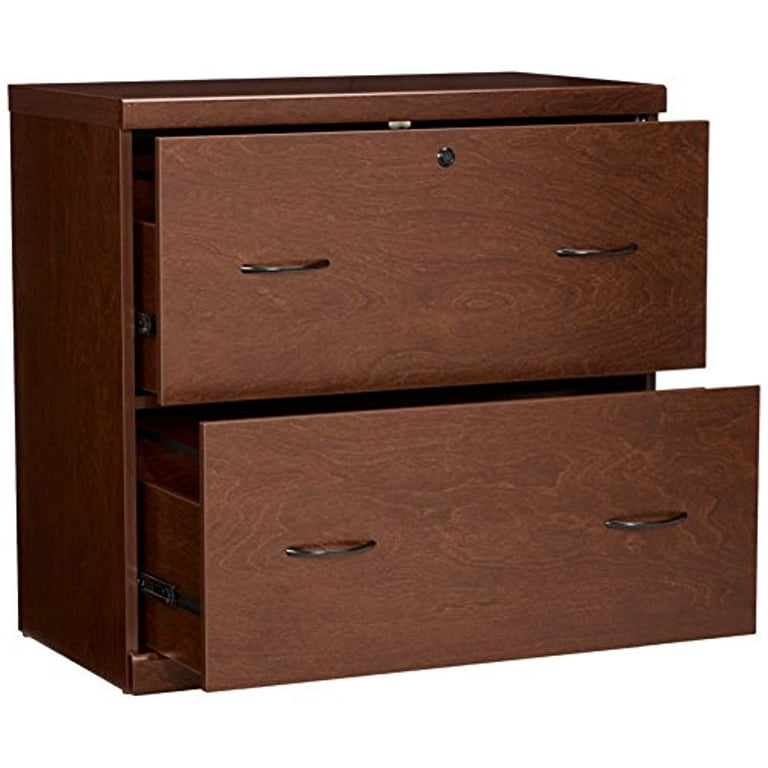 Z Line Designs 2 Drawer Lateral File Cherry Cabinet with Black