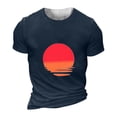 thumbnail image 2 of Sngxgn Crewneck Tee Shirt Summer Casual Tshirt Man Round Neck Short Sleeved(Blue,M), 2 of 3