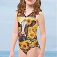 thumbnail image 4 of Maillot de Bain une Pièce pour Filles 3-14 Col en V Maillot Sans Manches, 4 of 5