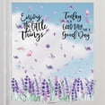 thumbnail image 3 of Sm:)e 4 Sheets 60PCS Lavender Vase Today is a Good Day Spring Summer Window Sticker, Glass Home Classroom Office Shop Display Decoration Reusable Party Supplies, 3 of 6