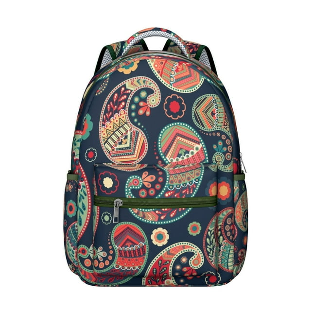 Mandala Inspired Paisley Waterproof Backpack - Spacious & Durable for School