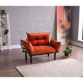 thumbnail image 3 of Futon Love Seat | Orange, Serves as a Temporary Bed | Metal Frame for Comfort | Overcomes Lack of Sleeping Options, 3 of 4