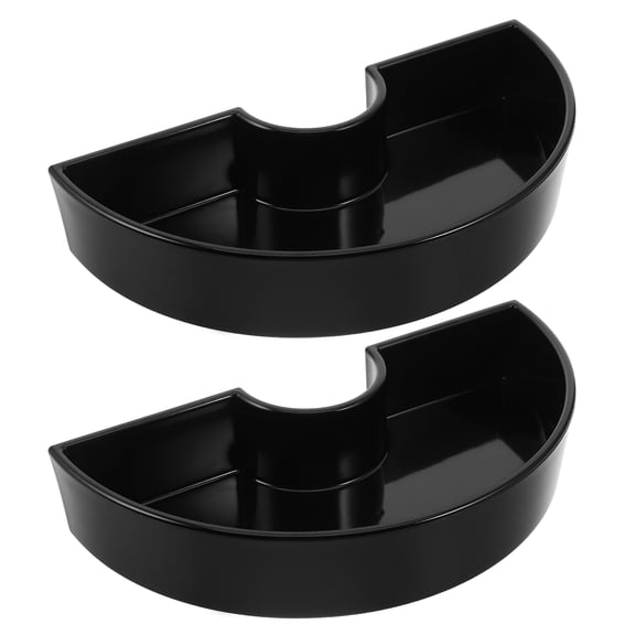 HOOWIFFY Half Moon Patio Umbrella Planter Black Plastic Weather-Resistant for Home 2Pcs