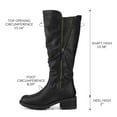thumbnail image 5 of Pennysue Women's Knee High Boots Black PU 2 Inch Side Zipper Boots 7.5M, 5 of 9