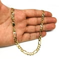 thumbnail image 4 of 14K Yellow Gold 6MM Solid Figaro Link Chain Necklaces, 18-30 inch, Real 14K Gold, Next Level Jewelry, 4 of 5