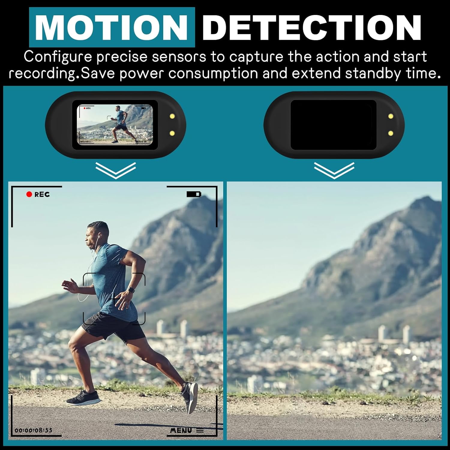 Mini Body Camera, 1080p Wearable Thumb Size Cam with Charging Case, Pet Camera, POV Cam with Motion Detection, Photo Shooting, Video Recording for Cat, Dog, Sport, Waterproof, Black