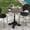 WNSZ + Sintered Stone, variant on Luckynote Marble-Look Sintered Stone Square Table - Heavy-Duty Cast Iron Base for Bistro, Cafe, Bar & Home Use