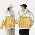 thumbnail image 3 of Rocae White Ice Cream Print Breathable Sun Protection Hoodie Quick-Dry Lightweight Long Sleeve Hoodie Unisex Running Sports Shirt Small, 3 of 9