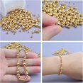 thumbnail image 6 of 250pcs Golden Plated Smooth Round Ball Spacer Beads Brass Rondelle Loose Beads with A Plastic Box for DIY Bracelet Necklace Earrings Jewelry Making, 5 Sizes, 6 of 8