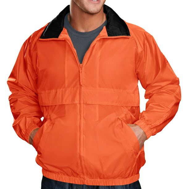 Mens High Visibility Nylon Jacket With, Xl Tall Mens Winter Coats