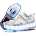 thumbnail image 2 of YAZI  Kids LED USB Charging Roller Skate Shoes with Wheel Shoes Light up Roller Shoes Rechargeable Roller Sneakers for Girls Boys Children, 2 of 18