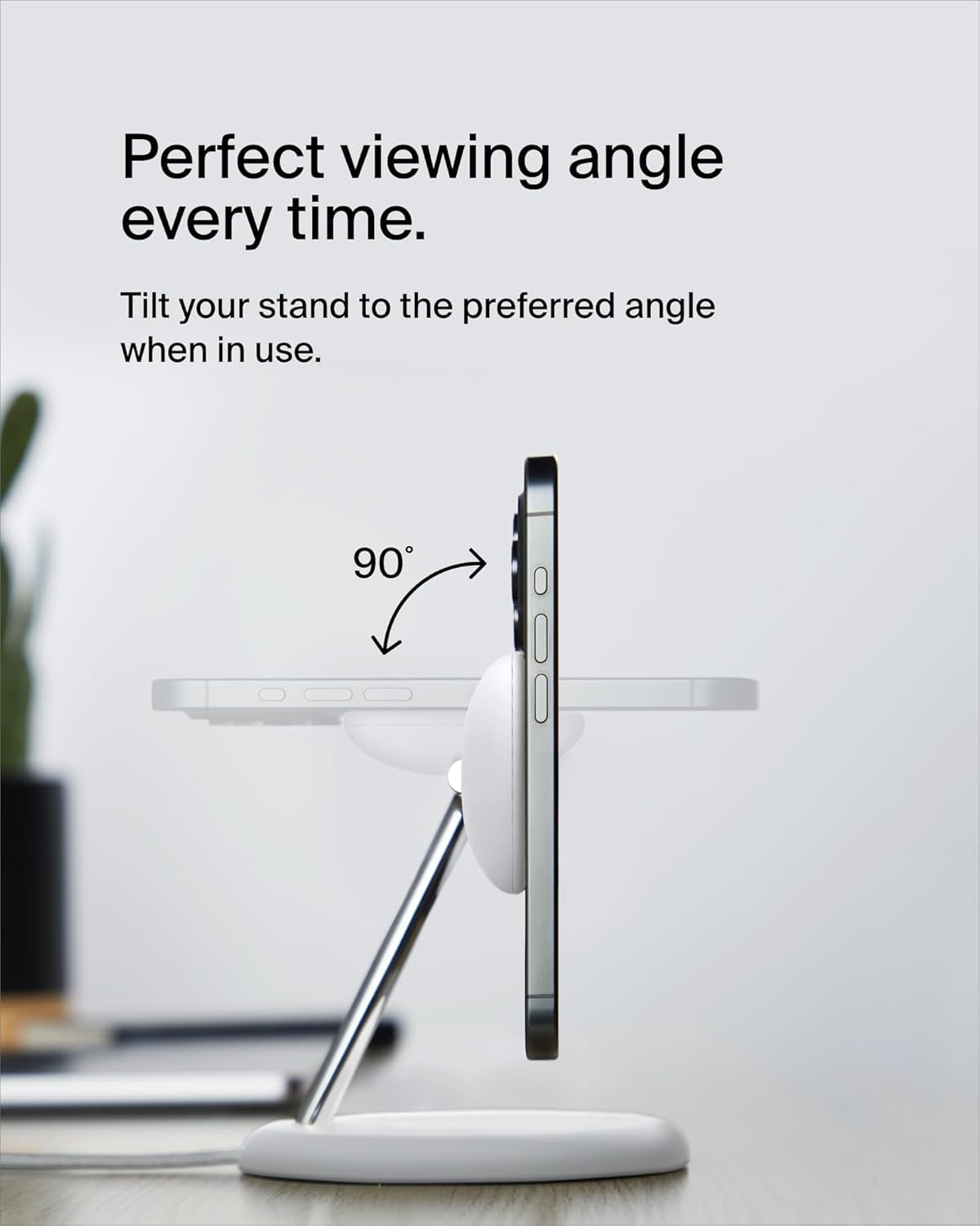 Open Box Belkin MagSafe Charger Compatible 3-in-1 Wireless Charging Stand 15W - Qi2-Certified Wireless Charger, Fast Charging iPhone Charger for iPhone 16, AirPods, Apple Watch, & More (PSU Included) - White
