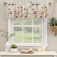 thumbnail image 2 of Fall Leaves Curtain Valances for Windows, Kitchen Valance Window Treatments Panel 2 Pack, Autumn Flowers Birds Retro Thanksgiving Rod Pocket Short Curtains for Bathroom Bedroom 54 x 18 Inch, 2 of 8