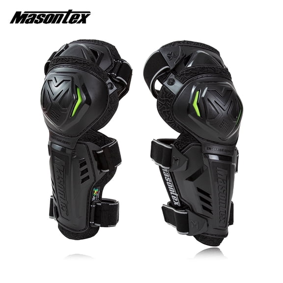 Masontex Motorcycle Knee Pads, Protective Riding Gear with Sturdy ABS Shell for Dirt Bike and Atv, CE EN 1621-1 Certified, Black, 1 Pair