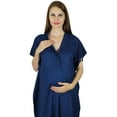 thumbnail image 6 of Bimba Maternity Hospital Kaftan With Belt Rayon Nursing Night Gown, Front & Back Buttons, 6 of 8