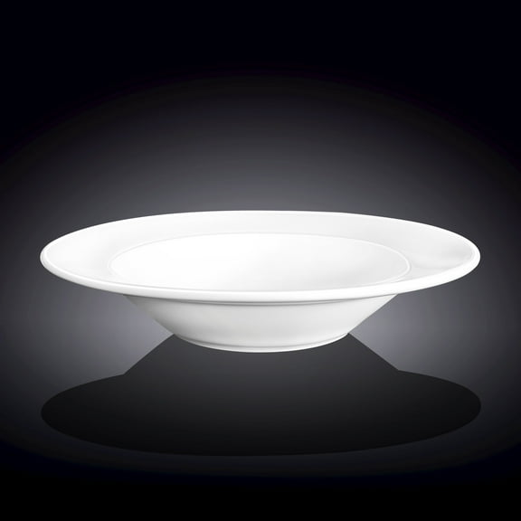 Set Of 3 Professional Rolled Rim White Deep Plate 10 inch | 20 Oz