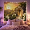 thumbnail image 2 of Floral Garden Radiant with Around Empty Stone Tomb, Mystical Fantasy for Space Lovers, Galaxy Room Decor, Mother'S Day Gift, Tapestry Wall Hanging for Bedroom and Dorm, 2 of 7