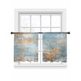 thumbnail image 2 of Abstract Graffiti Art Sheer Curtains 45 Inches Long 2 Panels Vintage Brown Blue Decor Light Filtering Semi Sheer Window Curtains Drapes for Bedroom Living Room 52"x45", 2 of 7