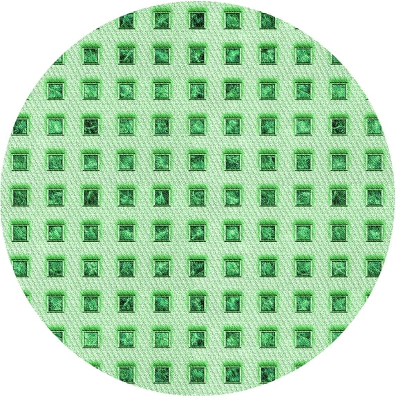 Ahgly Company Indoor Round Patterned Dragon Green Area Rugs, 4' Round