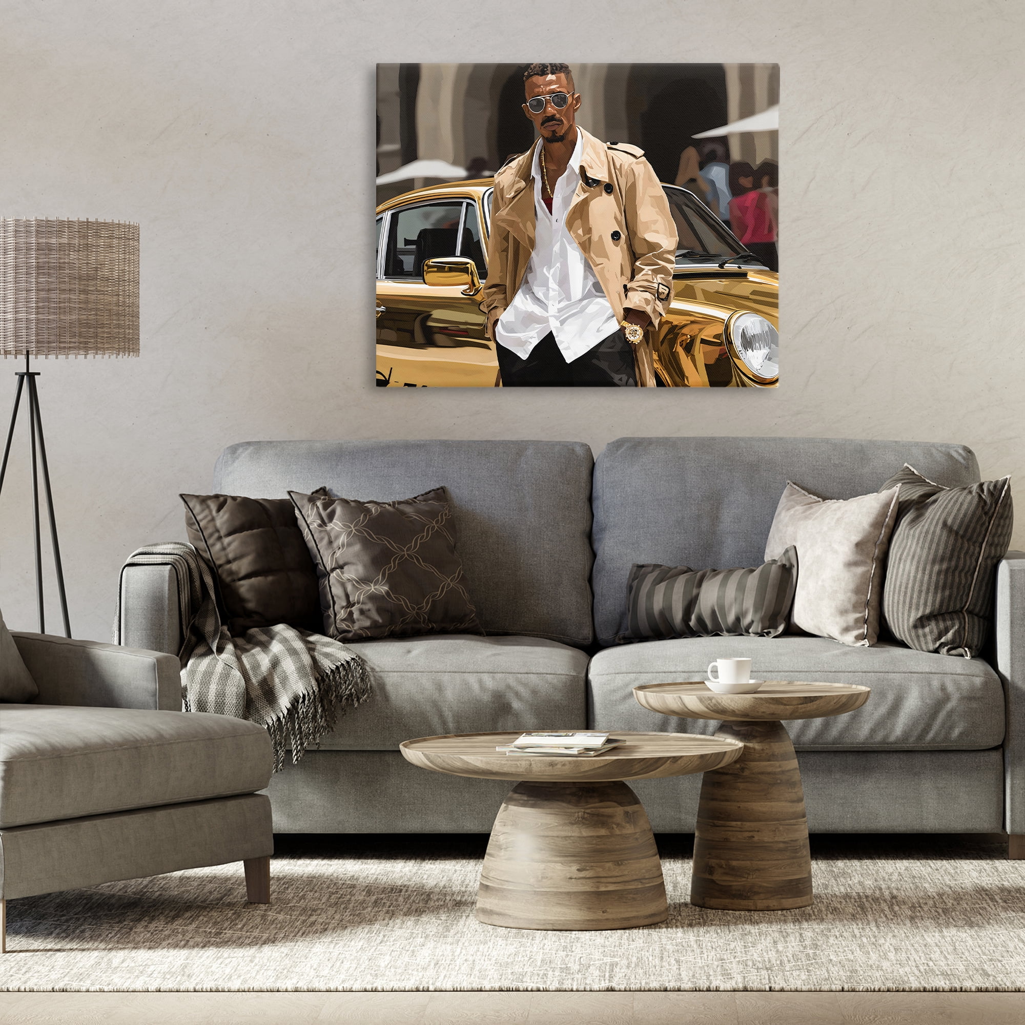 Stupell Industries Classy Gilded Sportscar & Driver Canvas Wall Art, design by Franklyn Gregory