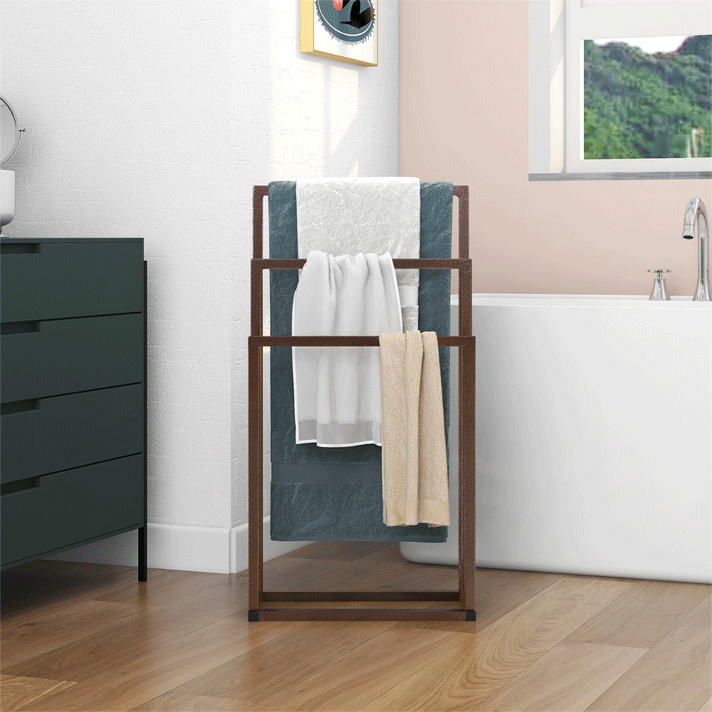 Lowestbest Metal Freestanding Towel Rack, 3 Tiers Drying Towel Rack, Hand Towel Holder Organizer