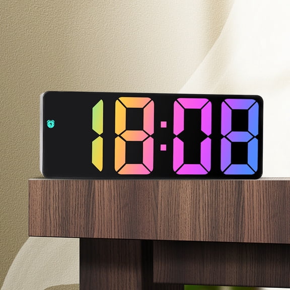 sruoe Alarm Clock, Digital Clock, Alarm Clock for Heavy Sleepers Adults, LED Display Alarm Clock, Modern Electric Alarm Clocks, Alarms Clock for Bedroom, White