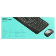 Logitech Full Size Wireless Combo Adjustable Tilt Bluetooth Computer Keyboard & Mouse Type Set, Black, 1 Pack