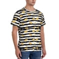thumbnail image 2 of Vsdgher Gold Flamingo Print Men's Dry Fit Mesh Athletic Shirts Moisture Wicking Tennis T-Shirt Tops, 2 of 9