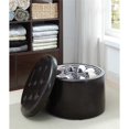 thumbnail image 1 of Convenience Concepts Designs4Comfort Pouf Rond pour Chaussures en Similicuir Noir, 1 of 6