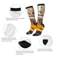 thumbnail image 3 of Xecao Modern Urban Monkey print thigh-high socks, crafted for both men and women with a stretchy, high-opaque design perfect for daily wear, 3 of 6