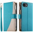 thumbnail image 3 of Funda cartera GANGXUN para iPhone 16e , cuero PU con tarjetero, cremallera, correa de mano, soporte y protección 984°, 3 of 6