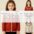 thumbnail image 3 of IVEYRTF Girls Floral Knit Button Cardigan Sweater Big Lapel Open Front Coat Soft Cozy Warm Outerwear for Toddler Kids Everyday Wear Casual Outfit(Wine#3,4-5 Years), 3 of 6