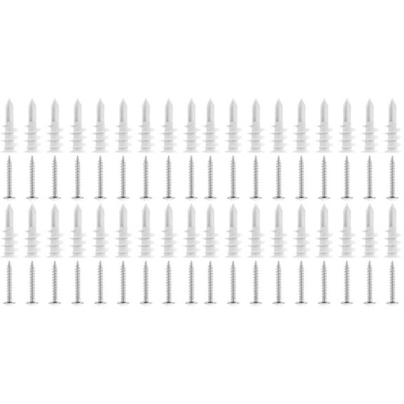 Hemoton 100 Sets Self Drilling Drywall Anchors Plasterboard Tapping Anchors with Screws