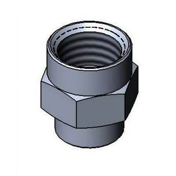 T&S Brass - 1/2'' x 3/8'' Reducing Coupling (Plated)