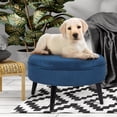 thumbnail image 5 of Homebeez Round Fabric Ottoman Footrest Stool,Step Stool,Sofa Footrest Extra Seating,Blue, 5 of 6