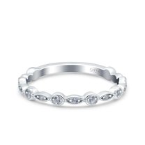 Simulated Cubic Zirconia Size-5 Eternity Ring Wedding Engagement Band Marquise 925 Sterling Silver