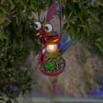 thumbnail image 4 of Alpine Corporation LYT286SLR-HH Solar-Powered Metal Rooster w/ Garden Enclosed LED Light Decor, Solar Patio Decor, 16''H, Red, 4 of 4