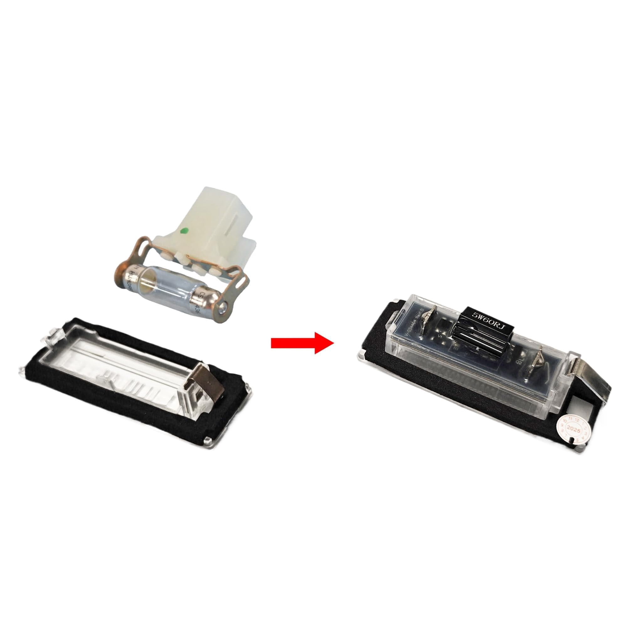 Xenon White Full LED License Plate Light Kit For RAM 2014-up Promaster 1500 2500 3500, Powered By 18-SMD LED Diodes