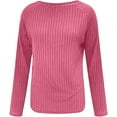 thumbnail image 3 of Long Sleeve Shirts For Women Crewneck Solid Color Pullover Tops Casual Loose Spring Fashion Sweatshirts, 3 of 6