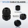 thumbnail image 3 of Paquete de 6 pasacables de nylon NPT 1/4", grommet de cable ajustable a prueba de agua, negro, 3 of 6
