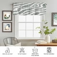 thumbnail image 6 of Kitchen Valances for Window, Modern White Green Stripe Light Filtering Rod Pocket Valance Curtain, Abstract Vintage Water Ripple Short Curtains Window Topper for Bedroom Bathroom Living Room 42x18in, 6 of 9