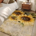 thumbnail image 4 of Retro Sunflower Area Rugs 4x6 ft Pastoral Floral Painting Newspaper Background Washable Rug Non Slip Indoor Carpet Absorbent Floor Mat for Living Room Bedroom Dining Room, 4 of 9
