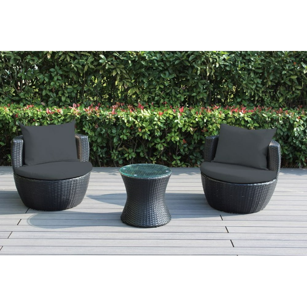 Ohana 3Piece Outdoor Wicker Patio Furniture Conversation Set Walmart