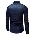 thumbnail image 4 of FAVIPT Men's Denim Shirt Long Sleeve Button Down Shirt Lapel Jean Shirt Worn Washed Denim Shirts with Chest Pockets 2025 Dark Blue,XL, 4 of 4