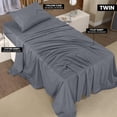 thumbnail image 2 of Juego de sábanas Utopia Bedding Twin de microfibra cepillada, color gris, 2 of 7
