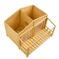 thumbnail image 6 of Demi Bonn 46" Wooden Dog House for Indoor Dogs, Outdoor Waterproof Dog Kennel, Log Cabin Style with Porch, Elevated Floor, 2 Doors, Beige, 6 of 9