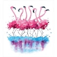 thumbnail image 3 of Animal Duvet Cover Set, Flamingos Love Birds Feather Romance Brushstroke Splash Watercolor Effect, Decorative 2 Piece Bedding Set with 1 Pillow Sham, Twin Size, Pink Blue, by Ambesonne, 3 of 3